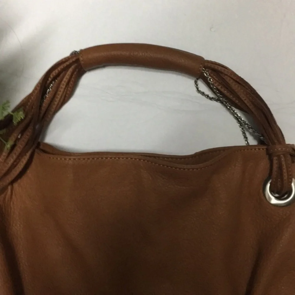 VN leather saddle brown hobo bag